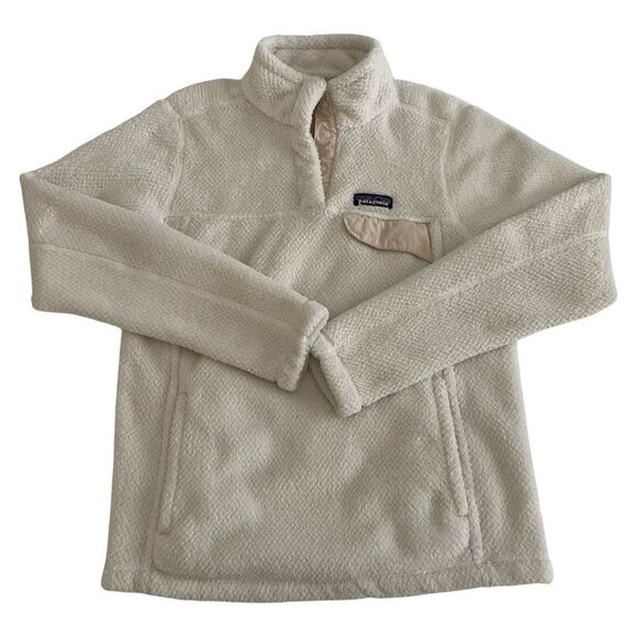Patagonia Re-Tool Snap Polartec Thermal Fleece Pullover Ivory Size Medium - Picture 2 of 9